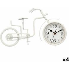 Hvite Bordklokker Gift Decor Bicycle White Metal Table Clock