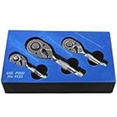 US PRO 3Pc Stubby Handle Set Ratchet Wrench