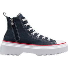 Converse Basketball Shoes Children's Shoes Converse Girls Chuck Taylor All Star HI Lugged Lift Girls' Grade School Basketball Shoes Obsidian/White/Red 5.0