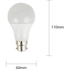 B22 LED Lamps ValueLights 5 Pack B22 White Thermal Plastic GLS LED 10W Cool White 6500K 800lm Bulb One Size