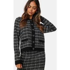 Checkered Cardigans Vila Vila Audrey Check L/S Knit Cardigan Black Checks:White