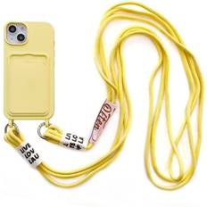 MAULUND iPhone 14 Fleksibel Plastik m. Kortholder & Strop Gul