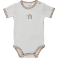 Fixoni Ropa de niños Fixoni Kurzarm Body aus Bio-Baumwolle - Sand/Meliert