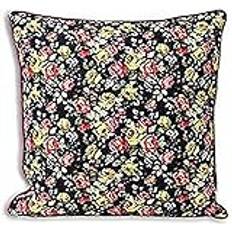 Florals Cushion Covers Paoletti Victoria Floral Piped Cushion Cover Blue