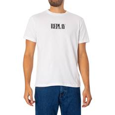 Replay T-skjorter Replay Back Graphic T-Shirt White