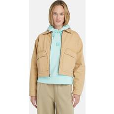 Timberland Women Outerwear Timberland Women's Strafford Washed Canvas Jacket in Light Wheat