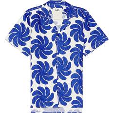 Oas Skjortor Oas Cuba Linen Shirt Linneskjortor - Blå