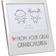 WIDDOP and Co Great Grandchildren Aluminium with Pink Heart 5" Photo Frame