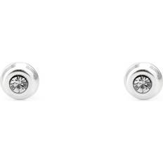 Children Earrings John Greed Signature Children's Silver Round White Crystal Stud Earrings