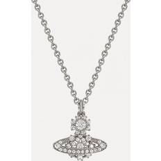 Vivienne Westwood Women Charms & Pendants Vivienne Westwood Jewellery Womens Platinum White Cz Narcissa Sterling-silver and Cubic Zirconia Pendant Necklace