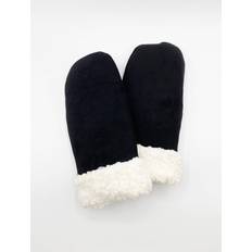 Best Mittens SVNX Faux Suede Mittens With Borg Lining Black One