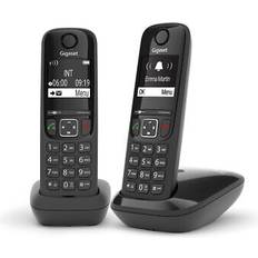 Telefoni Fissi Gigaset AS690 DUO Telefono analogico/DECT Identificatore di chiamata Nero