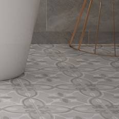 Perla Perla Grey Matt Patterned Stone Effect Ceramic Wall & Floor Tile, Pack Of 9, L330mm W330mm
