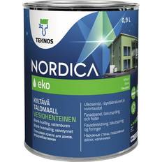 Målarfärg Teknos Fasadfärg akrylatfärg oxidröd 0,9L