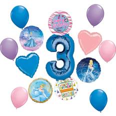 Princess Balloons Cinderella Princess Party Supplies 3rd Birthday Balloon Bouquet Decorations 14 piece kit