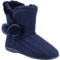 Fleet & Foster Navy Apple Knitted Bootie Slipper