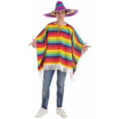 BigBuy Carnival Adult Rainbow Poncho Costume Size L