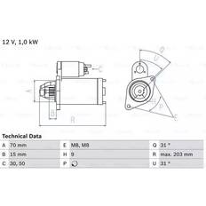 Bosch 0986019940 Starter Motor 1994 12 V