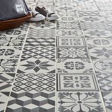 COLOURS Colours Konkrete Grey Matt Mix Porcelain Wall & Floor Tile, Pack Of 34, L200mm W200mm