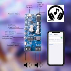 Amplifiers & Receivers Livecity Black Power Amplifier Board Stereo Fast Heat Dissipation PCB Bluetooth-compatible 5.0 Class D Digital AMP for Loudspeaker