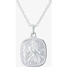 T.H.Baker Sterling Silver Square Double-Sided St Christopher Pendant P30-83035-SC1118