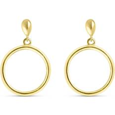 Gold Plated Circle Swirl Stud Earrings