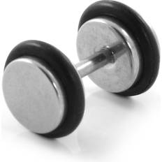 Smykker Fort Tempus 6mm Sølvfarvet/Gummi Stud Ørering