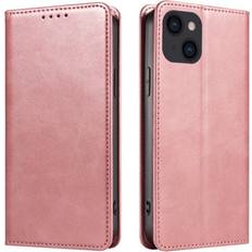 MTK Plånboksställ Telefon Fodral Skal för iPhone 15 Pro Rose Gold