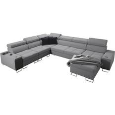 Hjørnesovesofa Høyre 4-seters Lysegrå Sofa