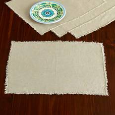 Linen Place Mats Archer Zadia 20" Linen Place Mat White