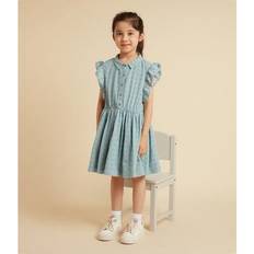 Vert Robes Petit Bateau Girls Cotton Broderie Anglaise Dress With Ruffles