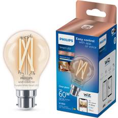 Light Bulbs Philips Smart LED 7W B22 Dimmable Warm-to-Cool Classic Bulb with WiZ Connected and Bluetooth, Clear