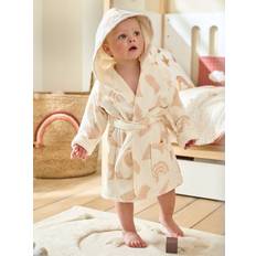 Organic Cotton Dressing Gowns Children's Clothing Vertbaudet Baby Bademantel HAPPY SKY beige bedruckt