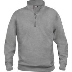 Basic Half Zip Sweatshirt - Grey Melange