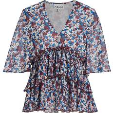 Floral Chemisiers Ganni Blouse imprimée À volants - Woman Multicolor