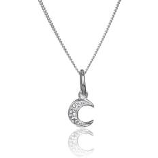 Transparent Jewellery Elements Clear Cubic Zirconia Moon Boxed Pendant