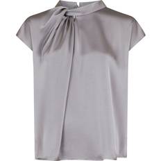Neo Noir Fleur Drapy Satin Blouse Dam Toppar