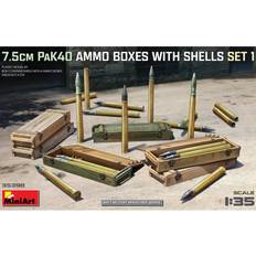 Carson MiniArt 7.5cm PaK40 Ammo Boxes with Shells set No 1 1:35 Scale Model Kit