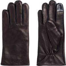 Calvin Klein Herren Handschuhe Calvin Klein Herren Genähte Lederhandschuhe Handschuhe, Ck Black