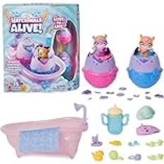 Hatchimals Alive Plantschspaß Set Badewanne mit Zwei magischen, selbstschlüpfenden Eiern und 15 Accessoires, für Kinder ab 4 Jahren