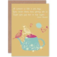 Brown Cards & Invitations ARTERY8 Wee Blue Coo Quote Eleanor Roosevelt Hot Women Greeting Card