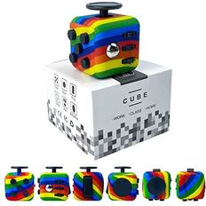 ZCOINS Rainbow Fidget Cube with 6 Sides Stress Relief Fiddle Toys Autism Sensory Toys Fidget Toys for Adults and Kids