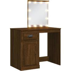 vidaXL brown oak Vanity Cosmetic Dressing Table