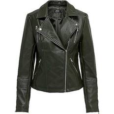 Cuero Chaquetas Only Faux Leather Biker Chaqueta - Rosin