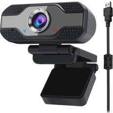 Webcams Chronus Webcam for PC, USB Camera with Microphone Plug Play Built-in Mic Full Ultra HD 1080P Web Camera for Desktop/Computer/Mac/Laptop/MacBook, black