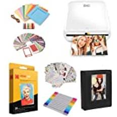 Gift bundle Kodak Step Instant Wireless Mobile Photo Printer with ZINK Zero Ink Technology & App for iOS & Android (White) Gift Bundle, 2x3