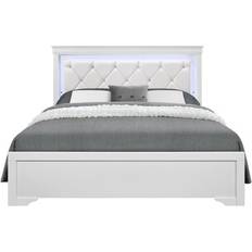 Headboards Global Furniture USA POMPEI-WH-KB Metallic Veneer King Touch Sensor Light on Headboard