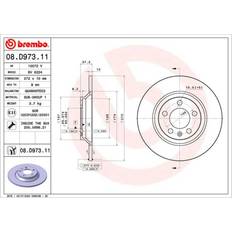 Audi Systèmes de Freinage Brembo 08.D973.11 Disque de frein 1 Pièce