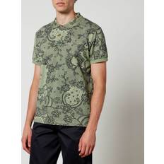 Floreale Polos Vivienne Westwood Floral-Print Cotton-Piqué Polo Shirt Green