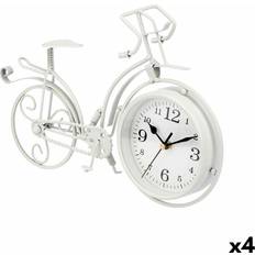 Relojes de Mesa Gift Decor Bicicleta Blanco Metal 33 x 22.5 x 4.2 cm (4 Unidades) Reloj de Mesa